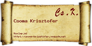 Csoma Krisztofer névjegykártya