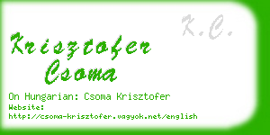 krisztofer csoma business card